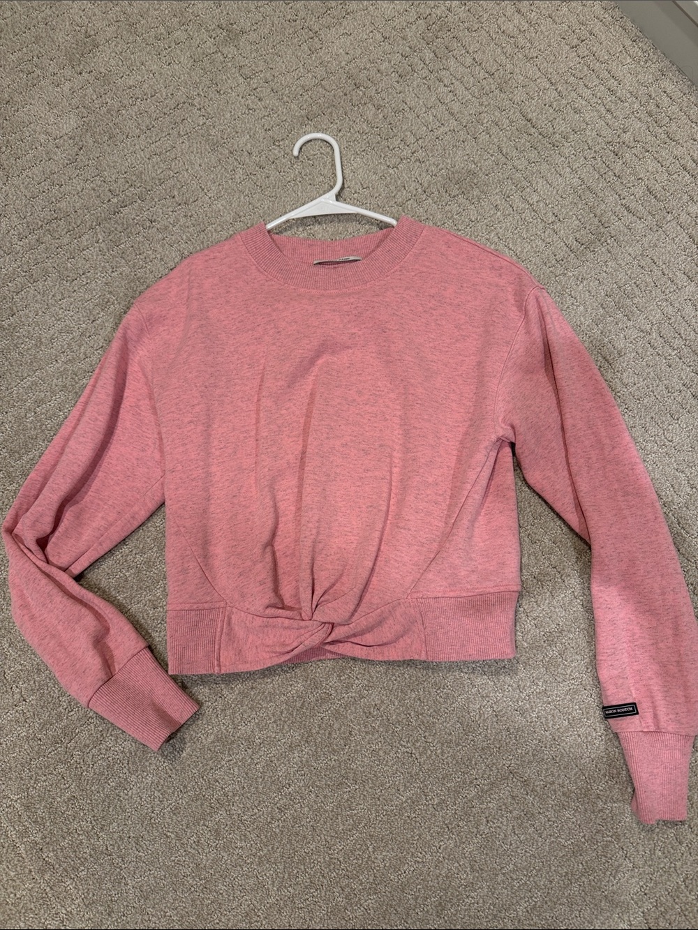 Scotch & Soda Women's Pink Twist-Front Pullover Sweatshirt